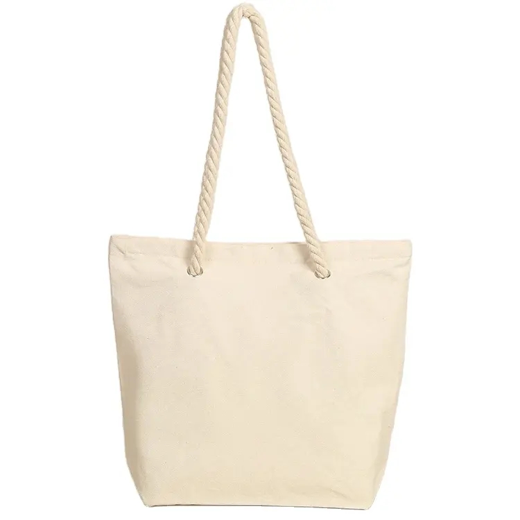 Canvas Bags with Rope Handle Eco Reusable Tote Beach Shoulder Bag Handbag  - 副本