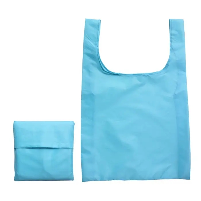 Portable Polyester Tote Nylon Foldable Shopping Grocery Bag With logo - 副本 - 副本