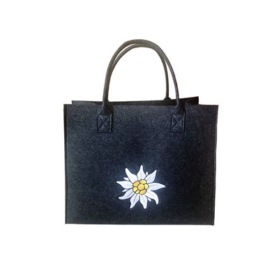 Customized Logo Printed Felt Tote Bag, New Design High Quality Recycled Storage Wool Felt Shopping Bags