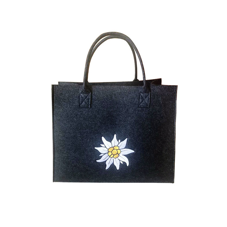 Customized Logo Printed Felt Tote Bag, New Design High Quality Recycled Storage Wool Felt Shopping Bags