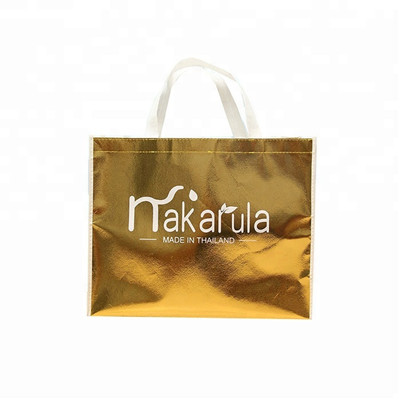 Luxury Gift Bags with Handles Multi-use Gold Laminated Non Woven Bags