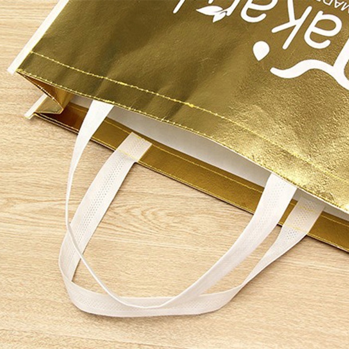 Luxury Gift Bags with Handles Multi-use Gold Laminated Non Woven Bags