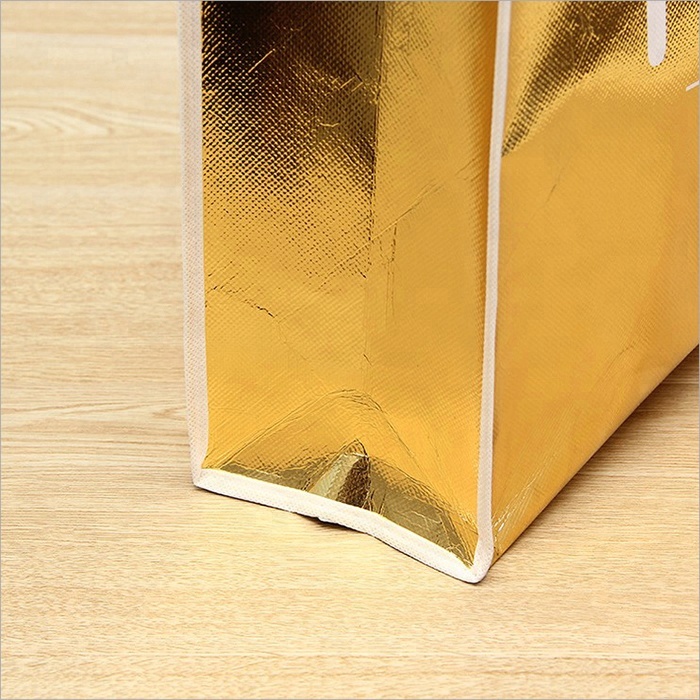 Luxury Gift Bags with Handles Multi-use Gold Laminated Non Woven Bags
