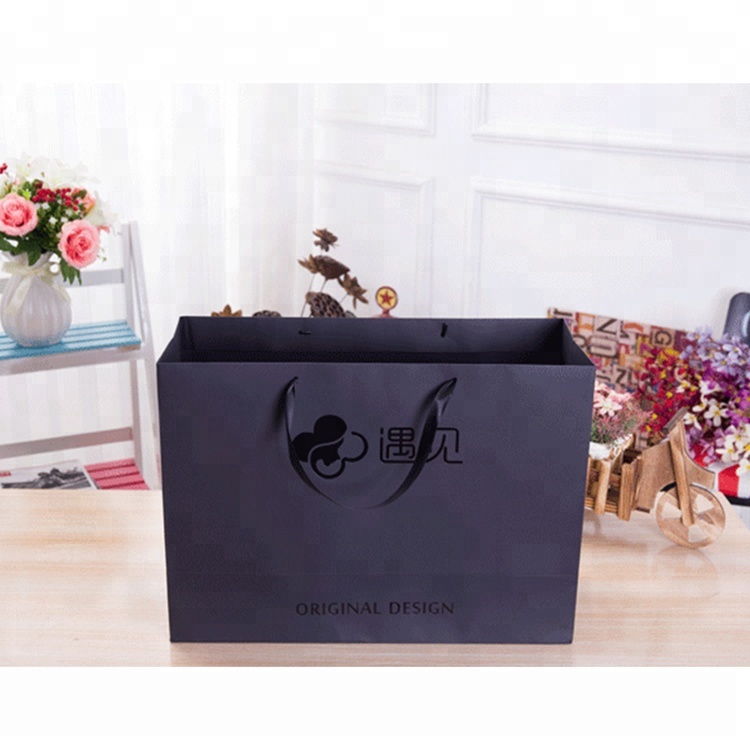 Custom Beauty Shop Paper Bags Logo Printing Hair Bundles Extension Packaging Bag Cosmetic Bag