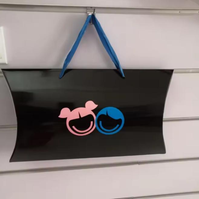 350g Heavy-Duty Pillow-Shaped Paper Tote Bag | Creative Curved Ribbon Handle Gift Bag (Customizable with Logo)