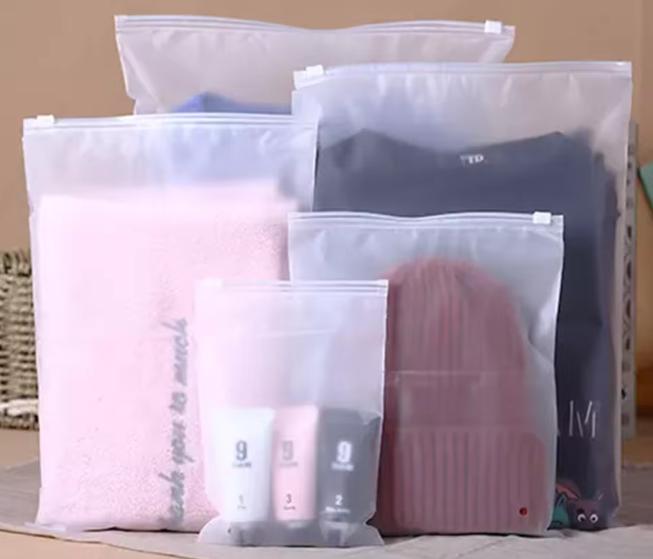 CPE Frosted Slider-Seal Bags | Custom-Printed Zipper Bags for Apparel, Available in Various Sizes